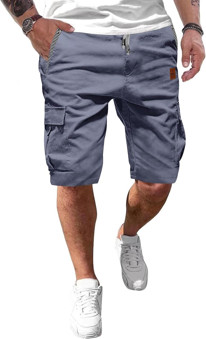 Tansozer Kurze Hosen Herren Shorts Herren Sommer Freizeit mit 6 Taschen S Denim Blau, S Denim Blau