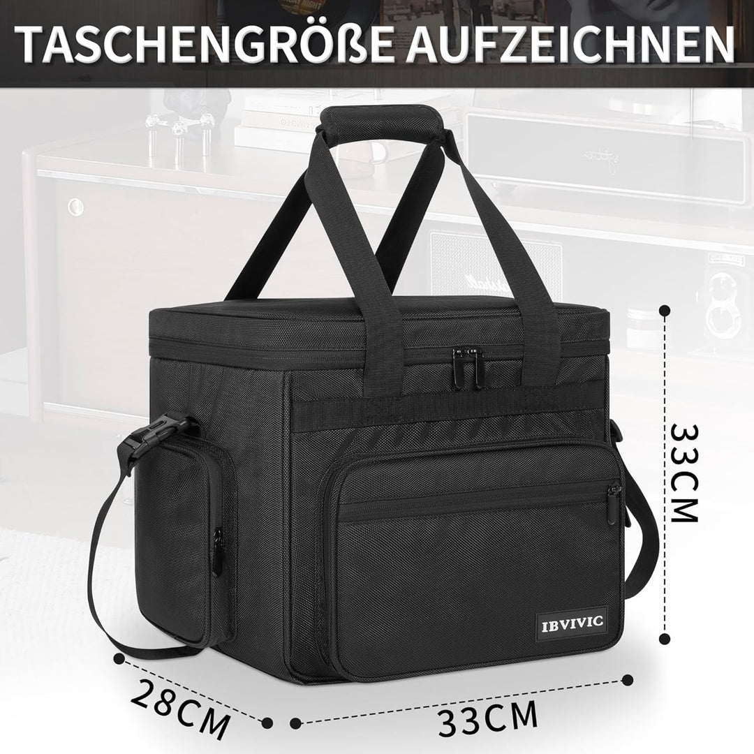 Vinyl Tragetasche für Schallplatten,Wasserfeste Aufbewahrungstasche für Schallplatten für 7/10/12 Zo
