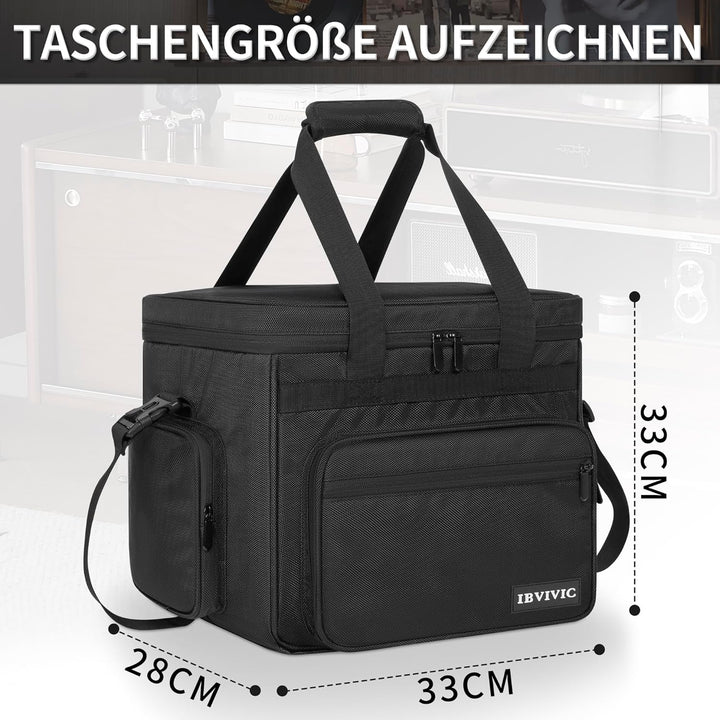Vinyl Tragetasche für Schallplatten,Wasserfeste Aufbewahrungstasche für Schallplatten für 7/10/12 Zo