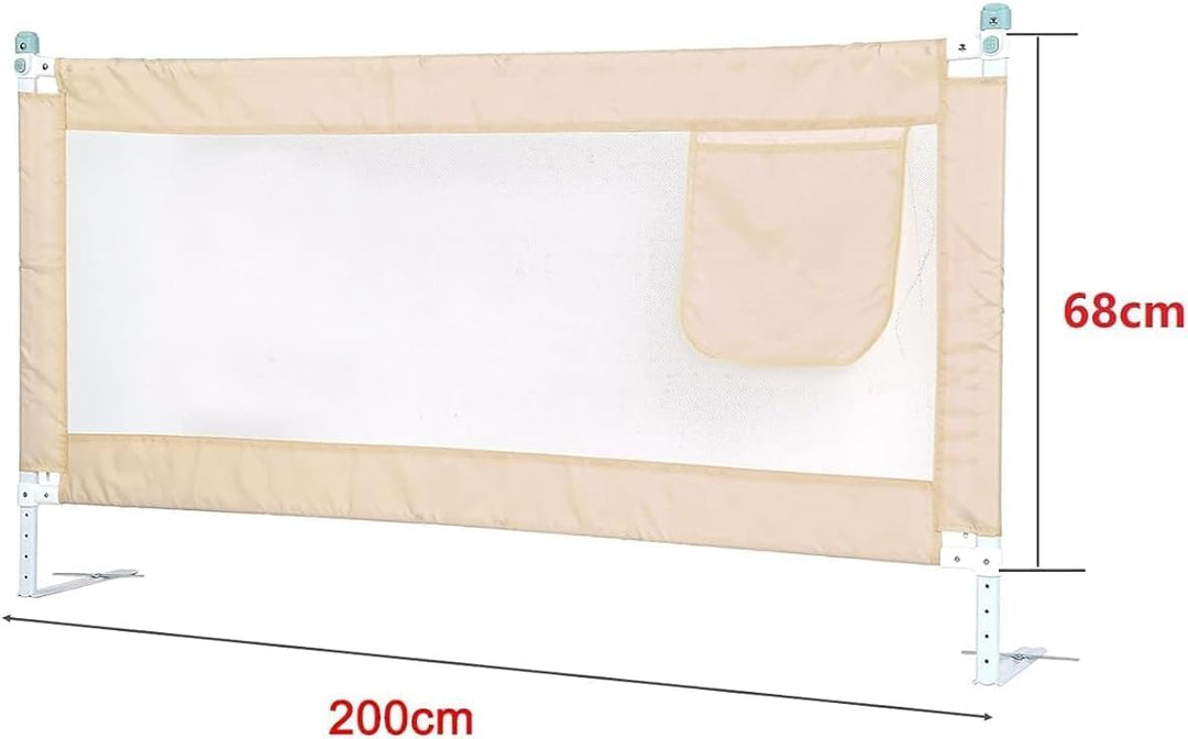 Bettgitter 200x68 cm, verstellbares Bett Schutzgitter für Kinder, Absturzsicherung Babybett, Kinders