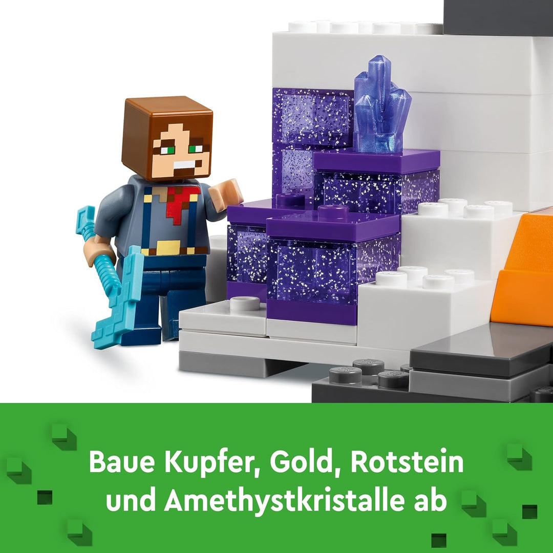 LEGO Minecraft Die Mine in den Badlands, Bergbau-Spielzeug zum Videospiel, Set für Jungen und Mädche