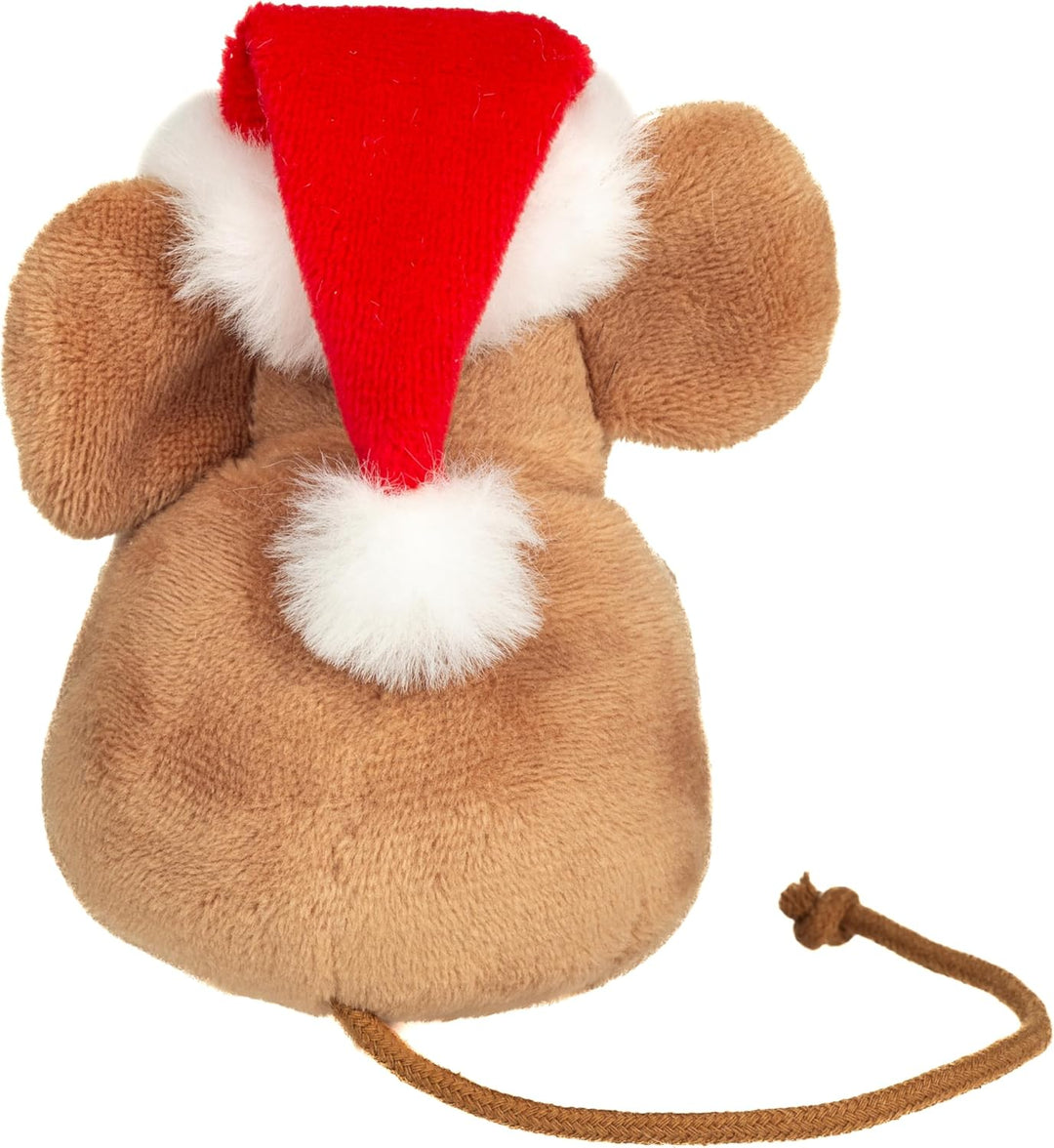 Teddy Hermann 94623 Weihnachtsmaus mit Tannenbaum 11 cm, Kuscheltier, Plüschtier
