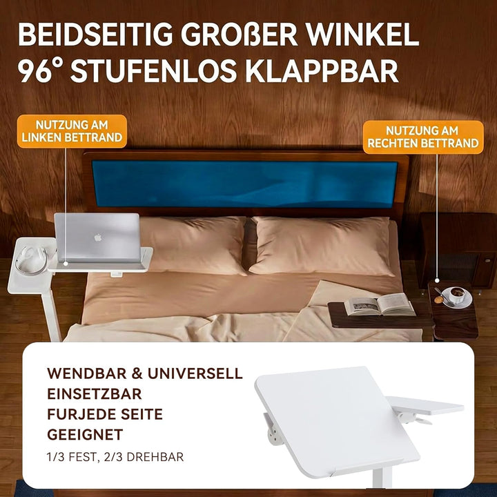 MUSSO AnyDesk-D5 Mobiler Steh-Sitz-Schreibtisch, höhenverstellbar 68-108cm, Laptoptisch mit Gasdruck
