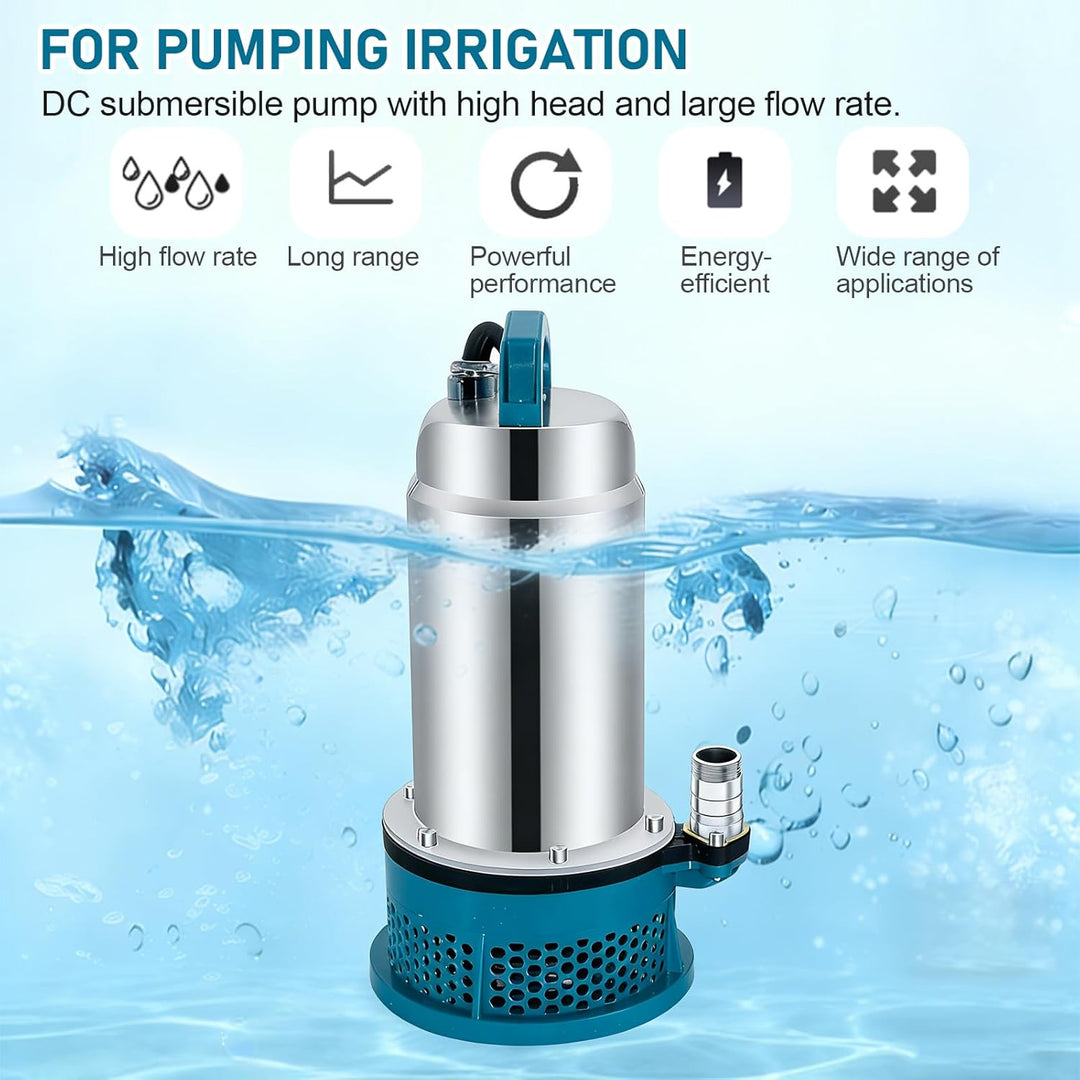 Tauchpumpe kompatibel mit Makita 18V Akku, Kabellose Wasserpumpe mit 5m Verbindungskabel, Förderhöhe