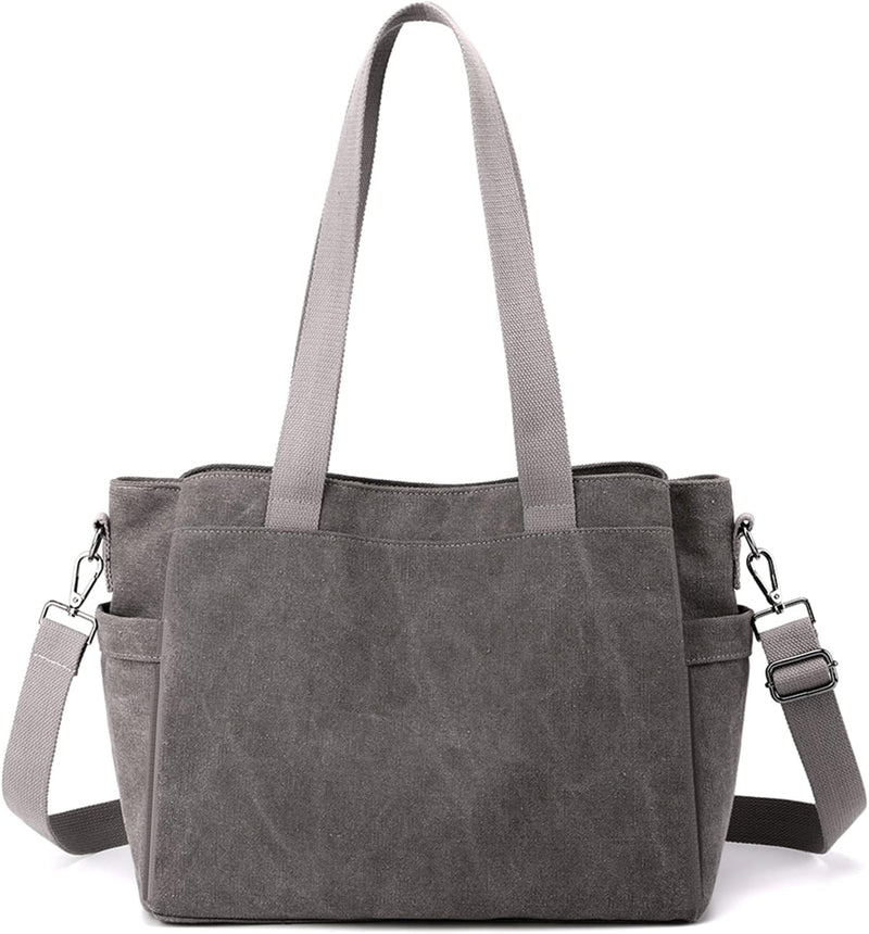 CORIOS Damen Schultertasche Canvas Handtasche Casual Tragetasche Grosse Kapazität Umhängetasche Mult