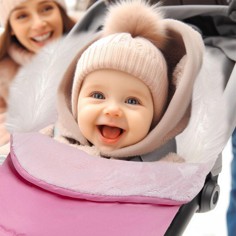 Baby Fusssack Minky WinterFusssack für Kinderwagen Masse 85 cm für Buggy Farbe Rosa Pink [071], Pink