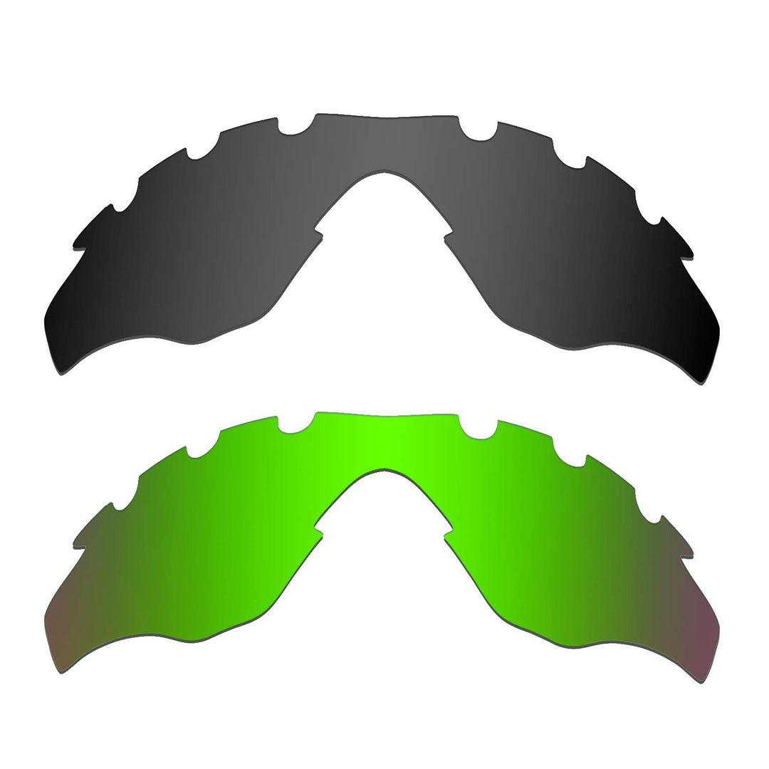 HKUCO Plus Mens Replacement Lenses For Oakley M2-Vented Black/Emerald Green Sunglasses