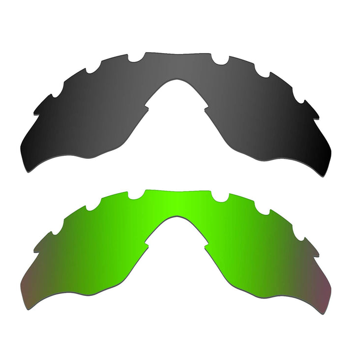 HKUCO Plus Mens Replacement Lenses For Oakley M2-Vented Black/Emerald Green Sunglasses