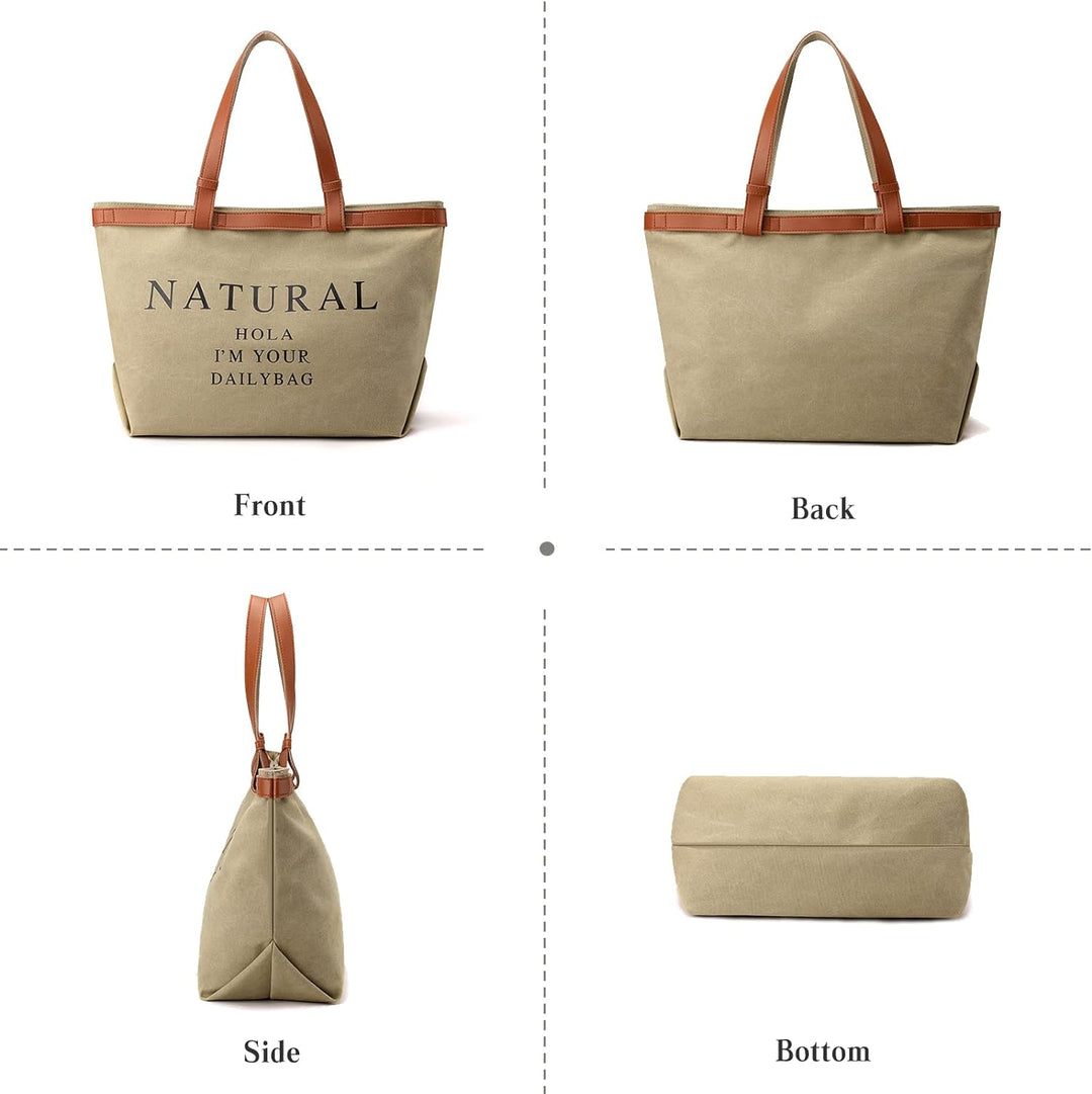 CORIOS Damen Henkeltaschen Canvas Schultertasche Casual Handtasche Grosse Kapazität Tote Beutel Mult