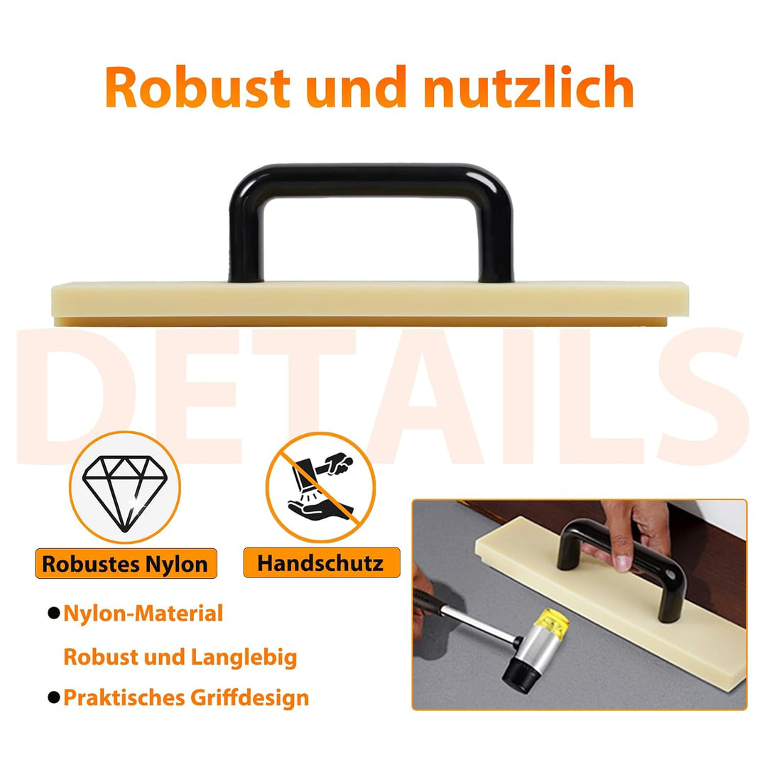 Schlagklotz Vinylboden, 300mm NYLON Schlagholz Laminat, Laminatboden Klicksystem mit Griff, Schlagkl