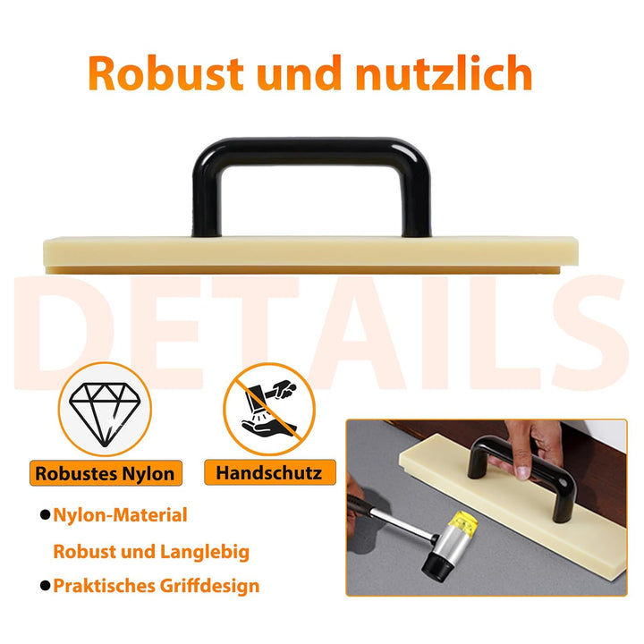 Schlagklotz Vinylboden, 300mm NYLON Schlagholz Laminat, Laminatboden Klicksystem mit Griff, Schlagkl