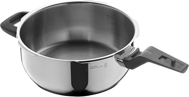 WMF Perfect Premium Schnellbratpfanne 3l ohne Deckel, Dampfkochtopf 22 cm, Cromargan Edelstahl polie