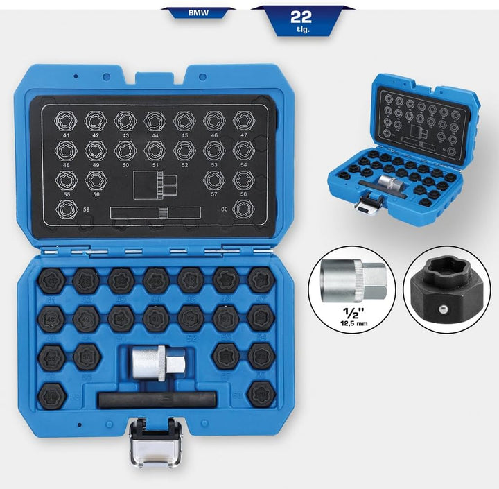 BRILLIANT TOOLS BT691050 Felgenschloss-Sortiment für BMW, 22-tlg [Powered by KS TOOLS]