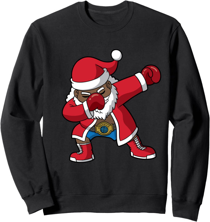 Schwarzer afrikanischer Weihnachtsmann, Boxer, Weihnachten Sweatshirt