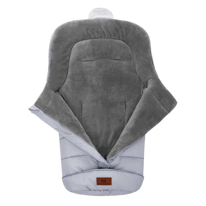 Fusssack Babyschale für Kinderwagen Buggy Universal Winter Baby Grau 102X54CM, Grau 102X54CM