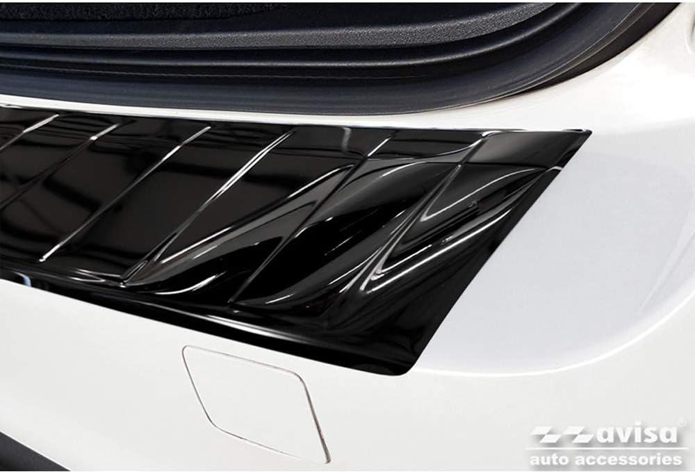 Avisa Spiegelschwarz Edelstahl Heckstossstangenschutz kompatibel mit Volvo V70 Facelift 2013-2016 'R