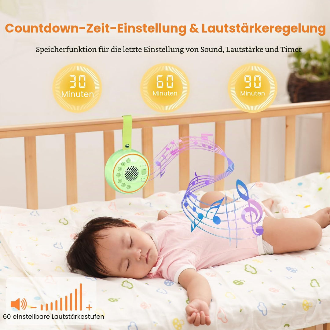 Lemnoi White Noise Machine Tragbare Einschlafhilfe Babys Geräuschmaschine weisses rauschen mit 22 be
