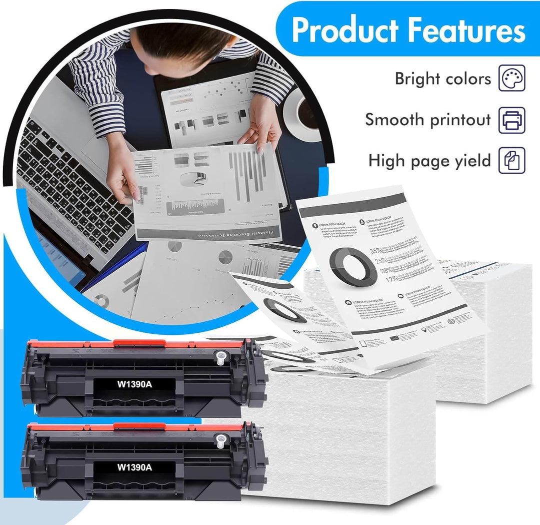 2er-Pack Mit Chip 139A W1390A Toner Kompatibel für HP 139A 139X W1390A W1390X LaserJet Pro 3002dw 30