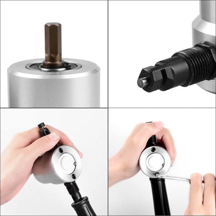 Mehrzweck-Doppelkopf-Blechnibbler Lochsäge Bohrmaschine Schneidewerkzeug elektrische Bohrmaschine Au