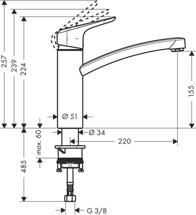 Hansgrohe Ecos M Mischbatterie für die Küche, chromfarben Medium, Silber