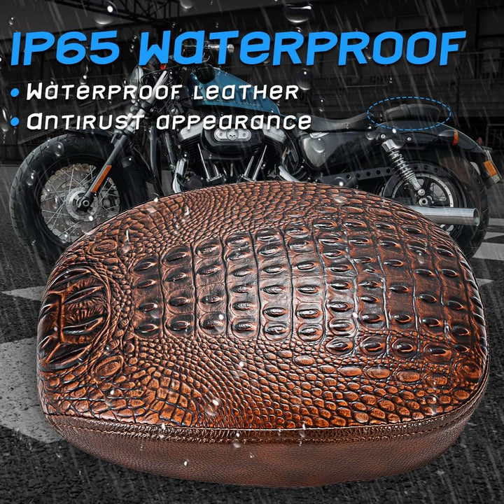 KATUR Motorrad Solo Sitzpolster schwarz hinten Fahrersitz Naht Kunstleder Sitzbezug Pad kompatibel m