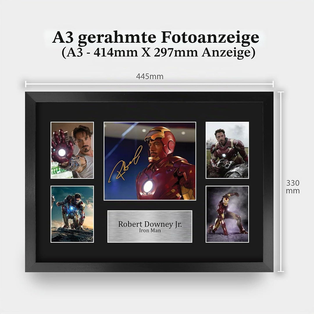 HWC Trading FR A3 Robert Downey Jr Ironman Presents Autogramm-Bild für Film-Erinnerungsstücke, gerah