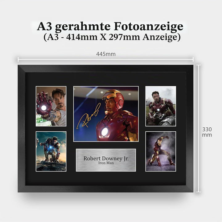 HWC Trading FR A3 Robert Downey Jr Ironman Presents Autogramm-Bild für Film-Erinnerungsstücke, gerah