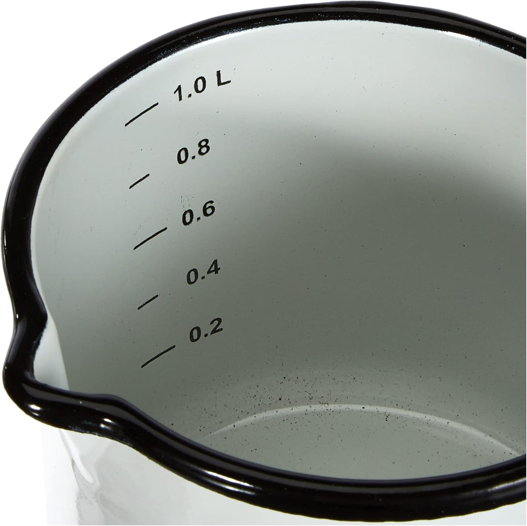 Karl Krüger Milchtopf, Stahl, 12 cm, Weiss