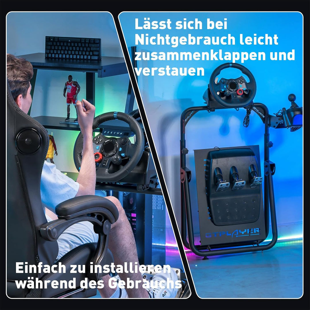 GTPLAYER Lenkradständer für Lenkrad Sim Racing Steering Wheel Stand G920 G29 G25 G27 G923 T300RS, mi