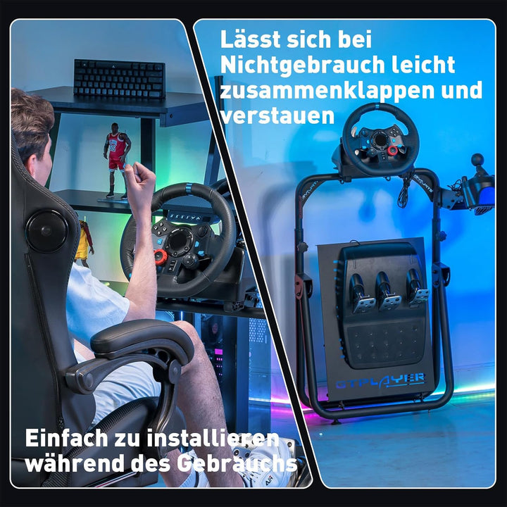 GTPLAYER Lenkradständer für Lenkrad Sim Racing Steering Wheel Stand G920 G29 G25 G27 G923 T300RS, mi
