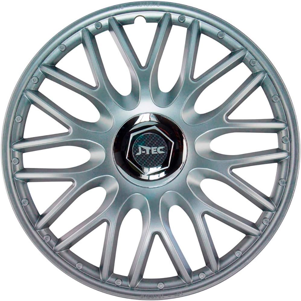 Satz J-Tec Radzierblenden Orden R 16-Zoll Silber + Chrom Ringe 16-inch Silber + Chrom Ringe, 16-inch