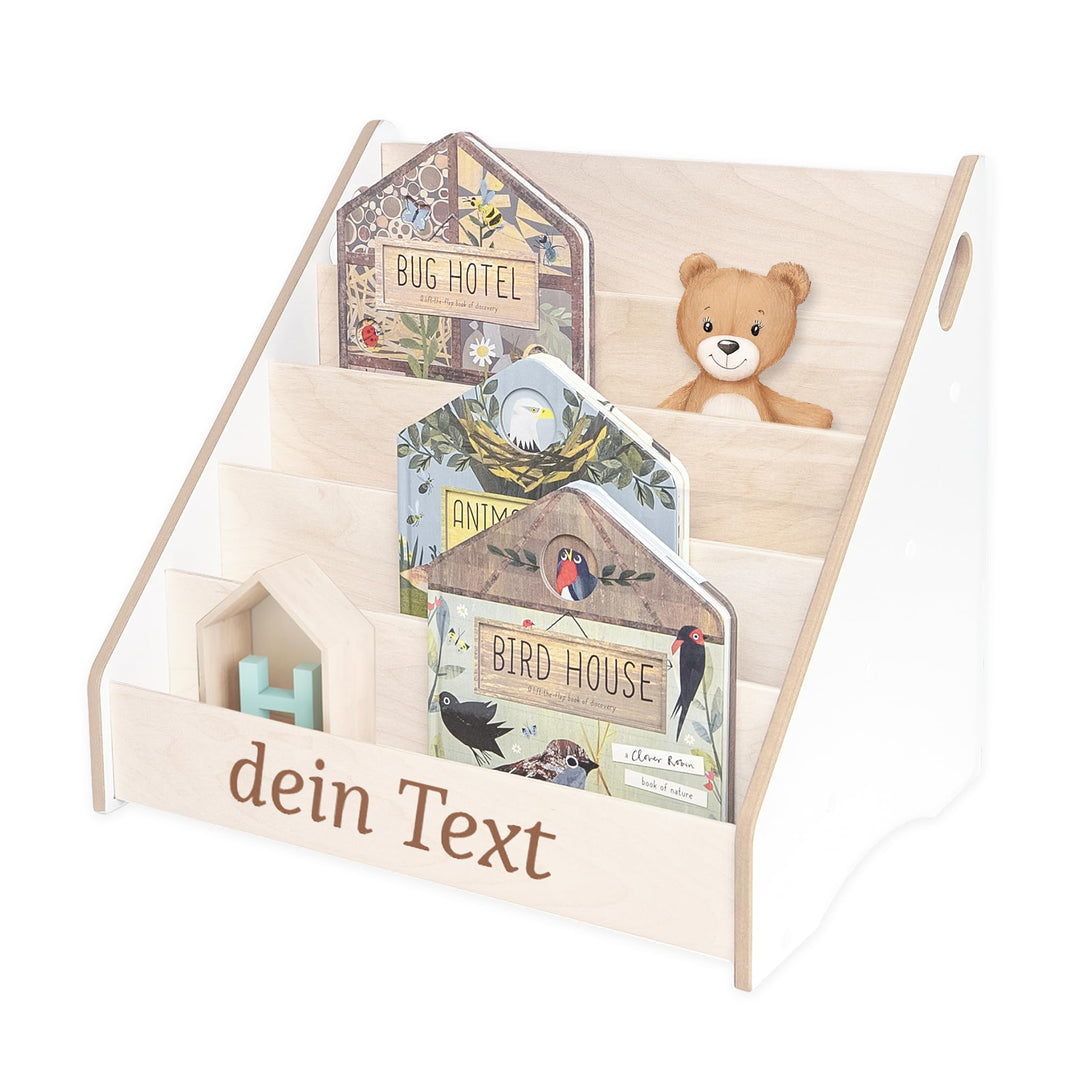 MAMOI® Bücherregal Kinder personalisiert mit Name – Kinderregal, Bücher-Organizer für Kinderzimmer M
