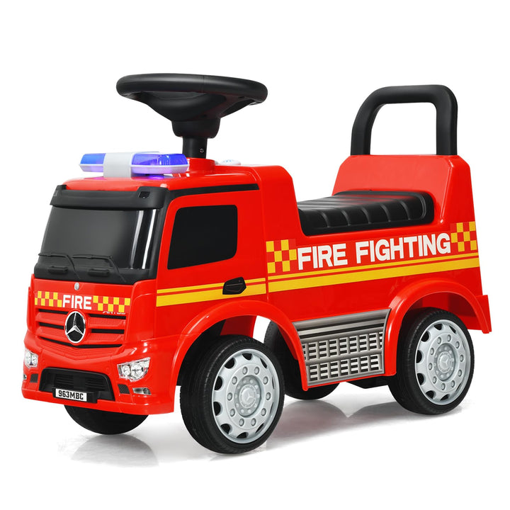 SOARS Mercedes-Benz Rutschauto, Feuerwehrauto mit Warnleuchte, Hupe & Musik, Rutschfahrzeug mit vers