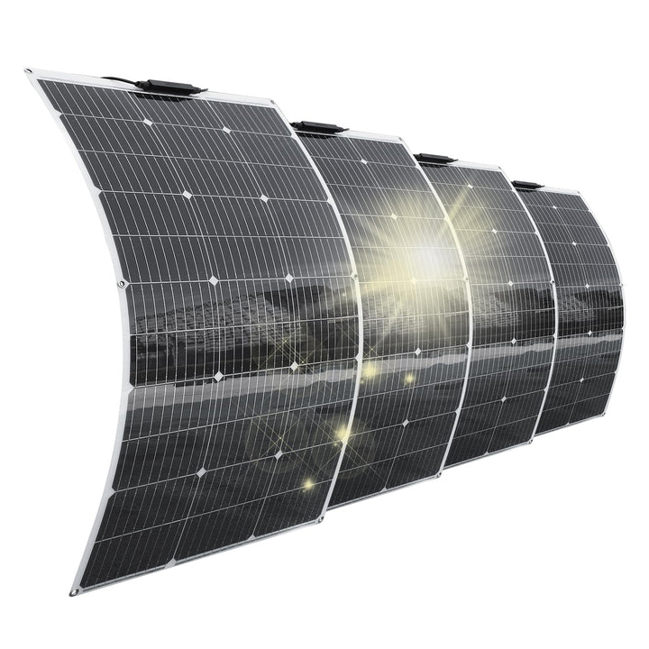 400W 12V Flexibel Solarpanel 4x100W 18V Monokristalline Photovoltaik Solarmodule für Batterien, Wohn