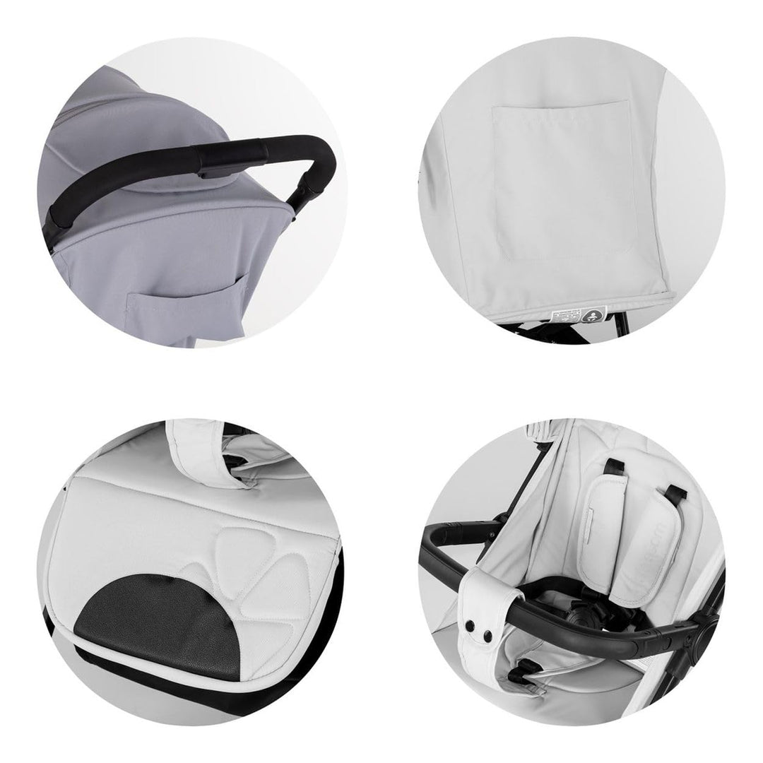 Chipolino Kinderwagen Blossom Stossdämpfer verstellbare Rückenlehne Korb bis 22kg grau, grau