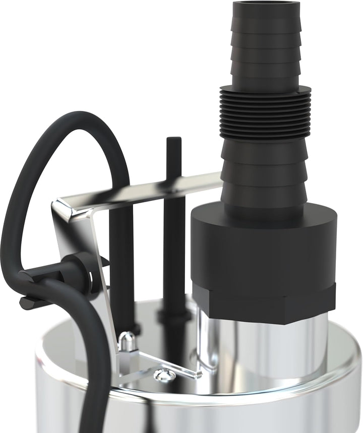 Güde 94606 GFS 4000 INOX Flachsaugerpumpe Tauchpumpe (400W, 700 l/h Fördervolumen, IG 1 ½“ Anschluss