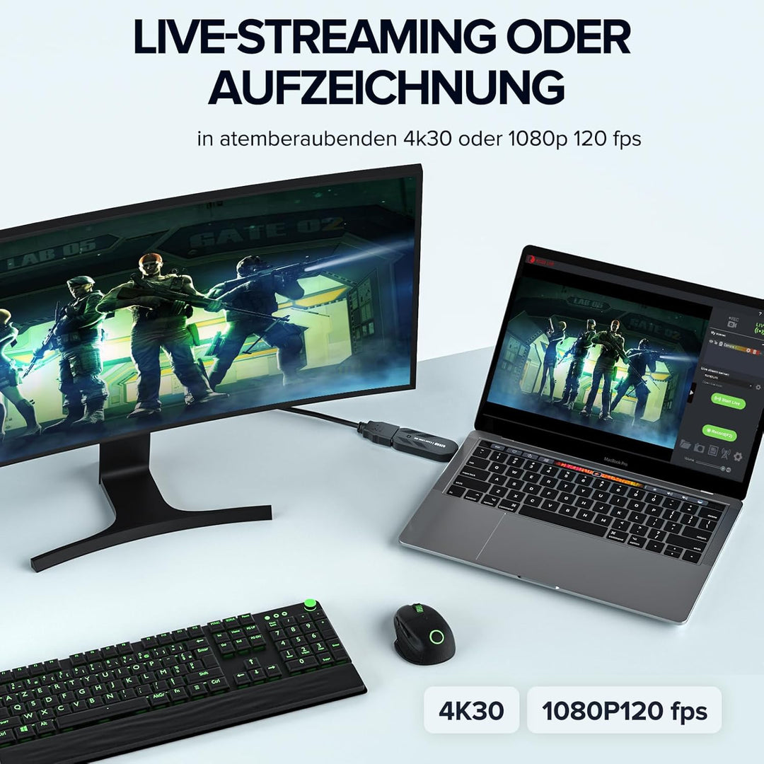 Cam Link 4K, externe Kamera Capture Card, 4K30/1080p120 für Streaming und Aufnahme über DSLR, Camcor