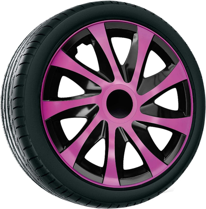 NRM KO244 Radzierblende Draco CS, Schwarz/Rosa, 16 Zoll, 4er Set