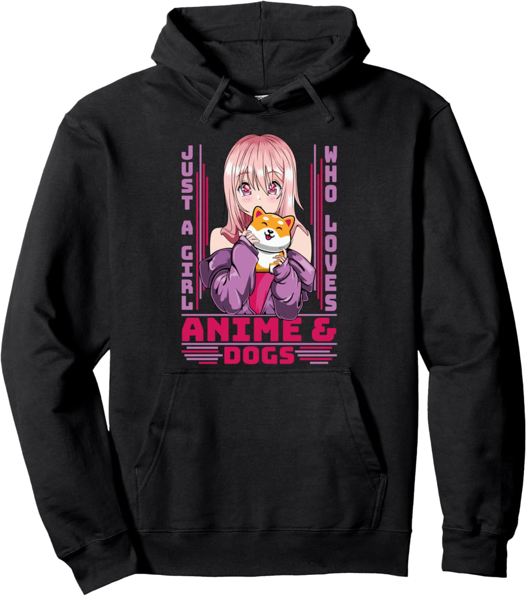 Kawaii Anime Hund liebendes Mädchen - Cute Anime & Hunde Pullover Hoodie