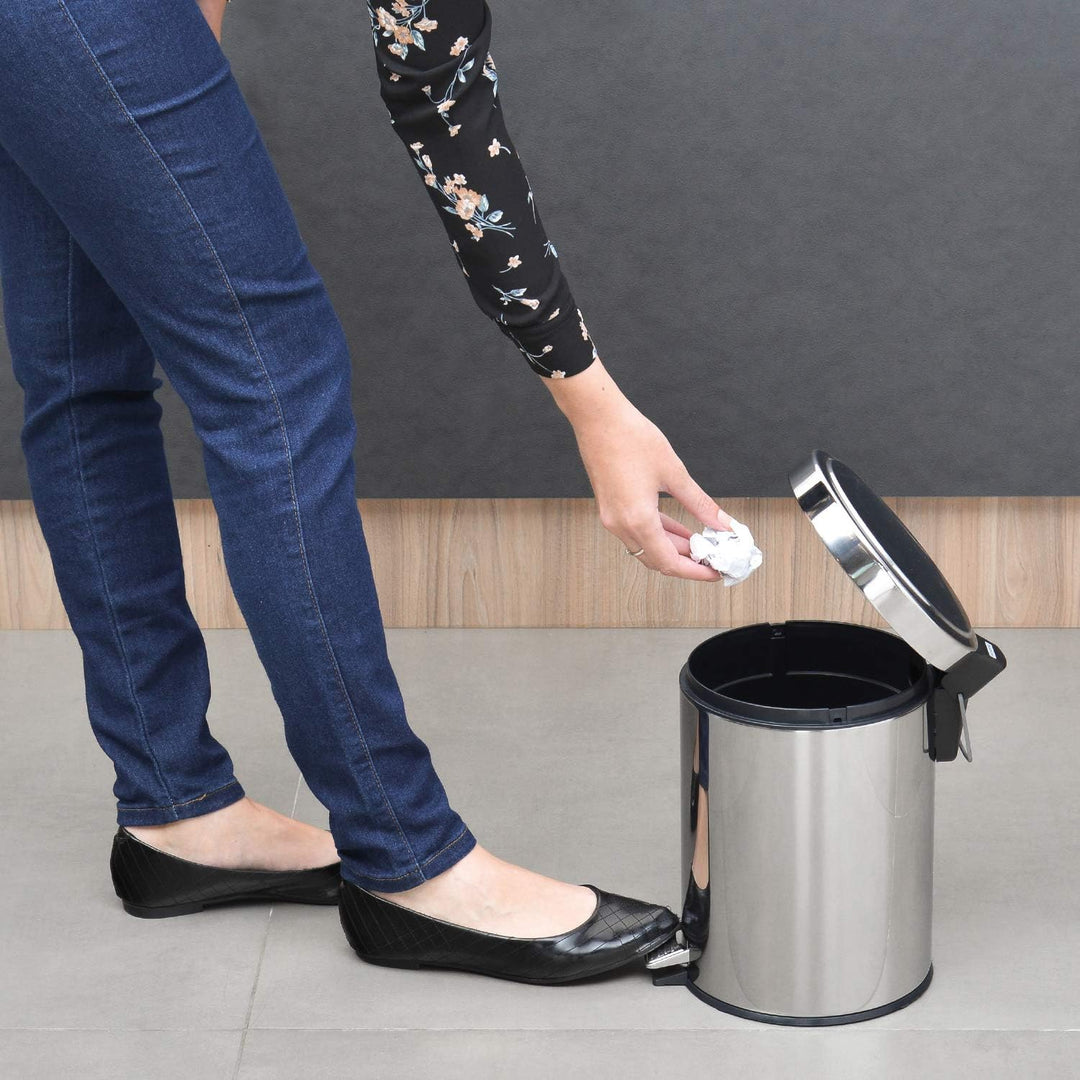Tretmülleimer Edelstahl, 5 l 5 Liter, 5 Liter