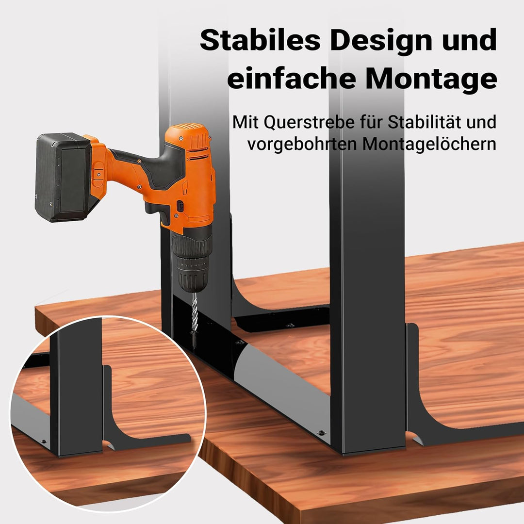 Wiltec Tischkufen Tischbeine aus Vierkantprofilen 60x72cm lackierter Stahl klarlackbeschichtet Tisch