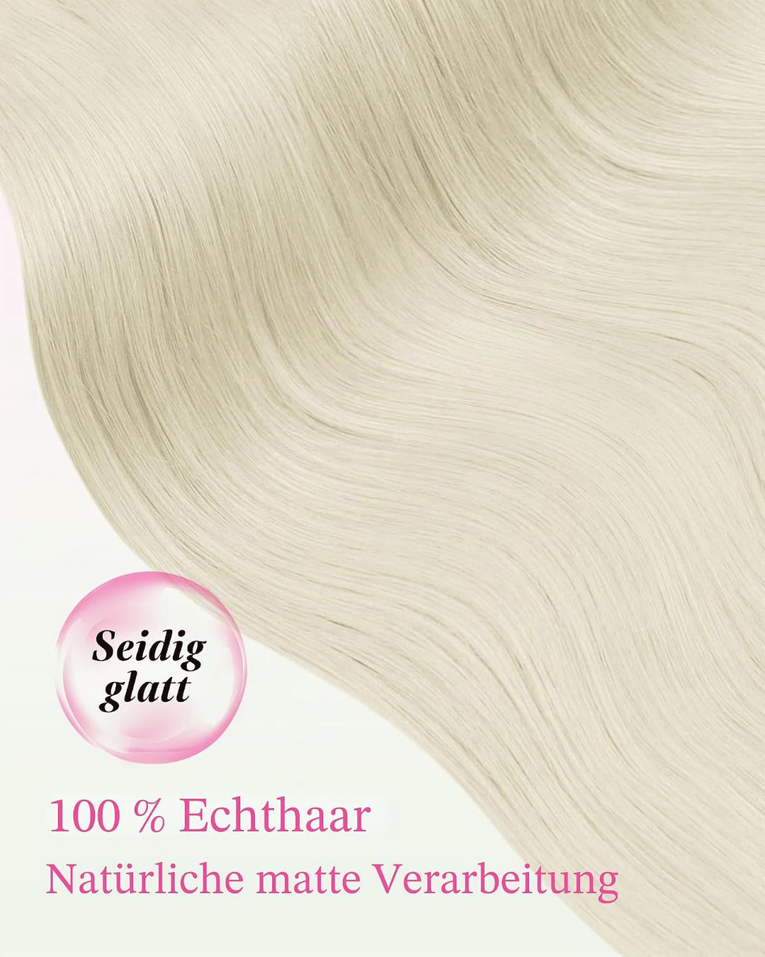 YoungSee 50g Echthaar Extensions Tape Platinblond 35cm Tape Extensions Echthaar Blond Invisible Tape