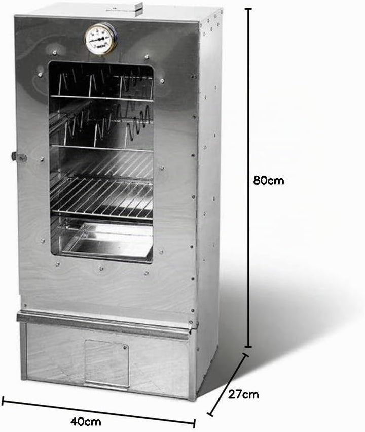 Multifunktions Räucherofen aus aluminiertem Stahl mit Sichtfenster