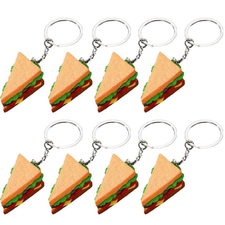 8 Pcs Food Keychain Mini Simulation Sandwich Schlüsselbund Food Anhänger Kreativer Köstlicher Lebens