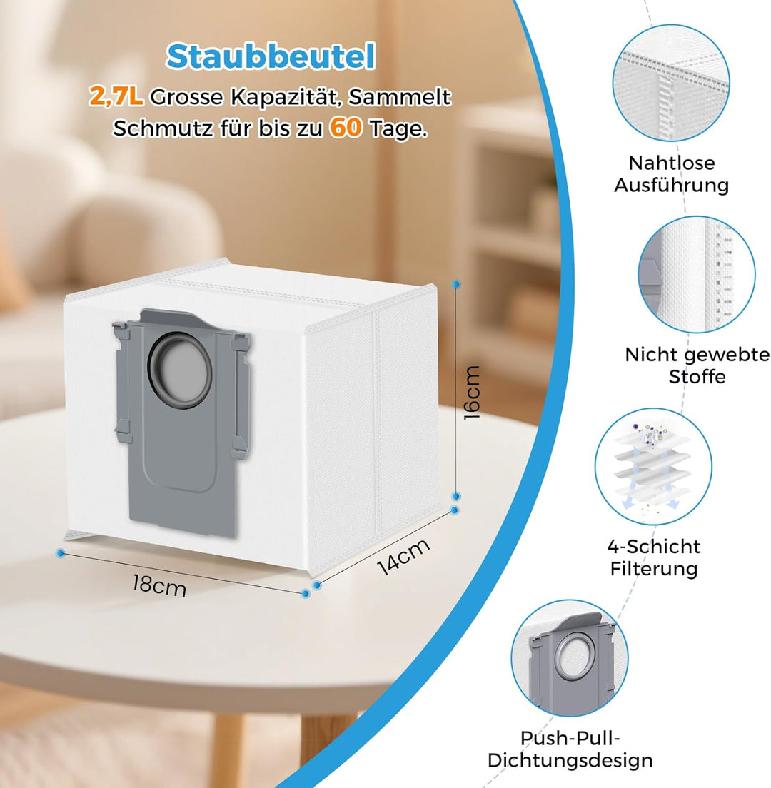 25 Stück Zubehör Set für Roborock Q7 L5+ / Q7 L5 / Q7 M5+ / Q7 M5 Saugroboter, Ersatzteile mit 1 Hau