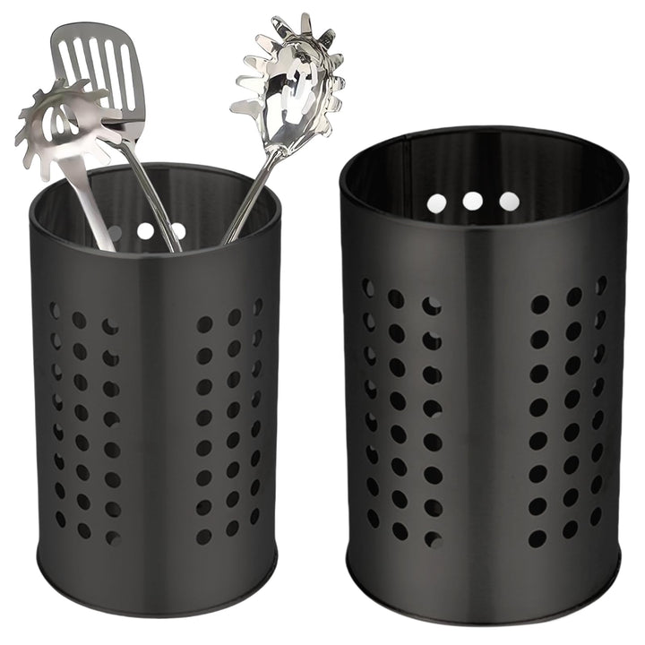 2 Stück Edelstahl Küchenutensilienhalter: Utensilienhalter Küche, Besteckkorb Tisch, Besteckabtropfk