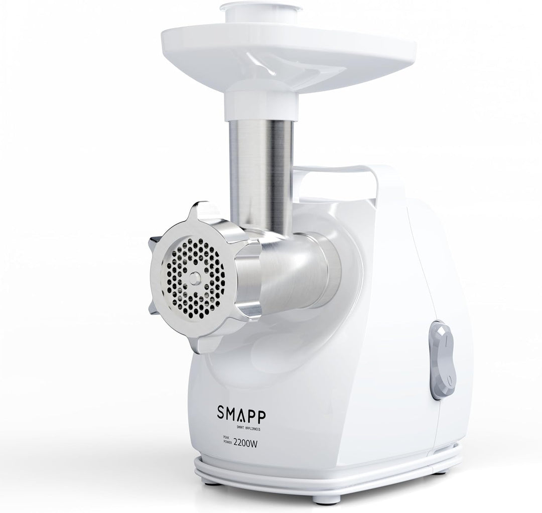 SMAPP 490.81 Fleischwolf Elektrische – 2200W Leistung, 3 Edelstahl-Lochscheiben (2,7mm, 4mm, 8mm), W