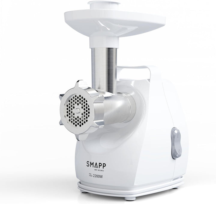 SMAPP 490.81 Fleischwolf Elektrische – 2200W Leistung, 3 Edelstahl-Lochscheiben (2,7mm, 4mm, 8mm), W