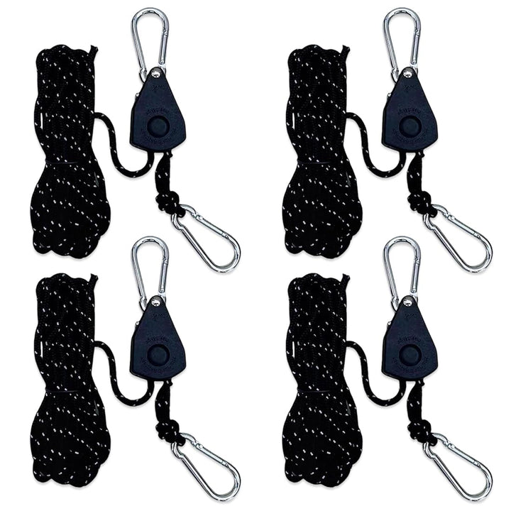 4er-Set verstellbare reflektierende Spannseile 4 m Seil 4 mm für Sonnensegel Befestigung Camping Zel
