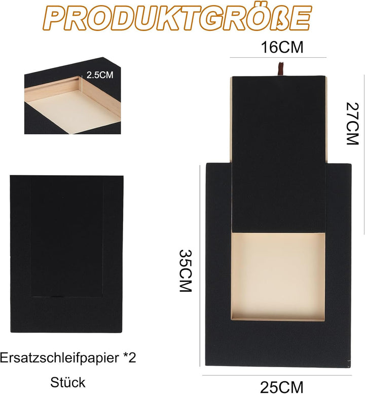 Krallenschleifer für Hunde - 35x25x3cm Kratzbrett Hund mit Leckerlibox, 2 Stücke Schleifpapier, Stre
